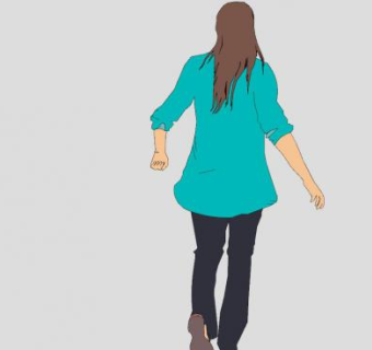 长发女人走姿SU模型下载_sketchup草图大师SKP模型