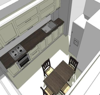 现代风格厨房SU模型下载_sketchup草图大师SKP模型