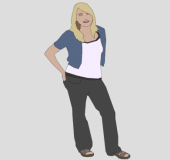 金发女孩SU模型下载_sketchup草图大师SKP模型