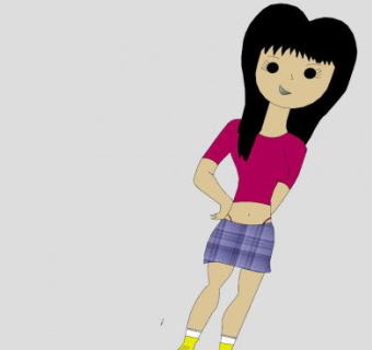 2D女性人物SU模型下载_sketchup草图大师SKP模型