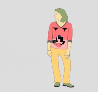 女士站姿SU模型下载_sketchup草图大师SKP模型