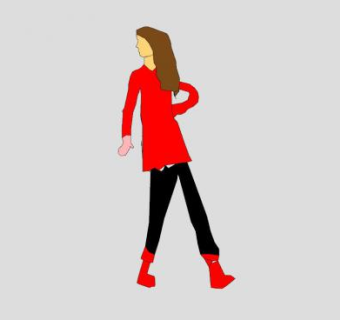 棕色长发女孩SU模型下载_sketchup草图大师SKP模型