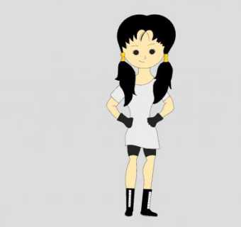 双马尾女孩SU模型下载_sketchup草图大师SKP模型