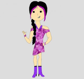 2D时尚年轻女孩SU模型下载_sketchup草图大师SKP模型