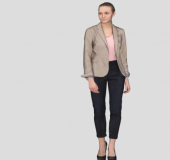 时尚年轻女士SU模型下载_sketchup草图大师SKP模型