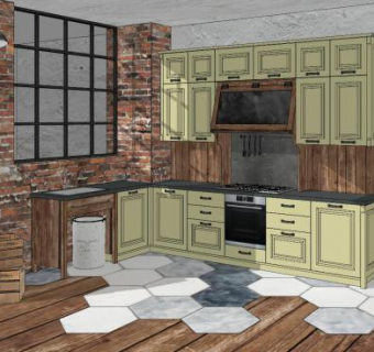 工业厨房装修SU模型下载_sketchup草图大师SKP模型