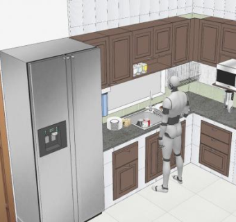 装修L型厨房SU模型下载_sketchup草图大师SKP模型