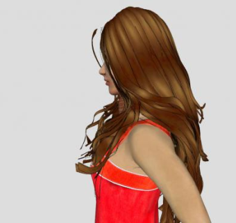 卷发年轻女孩SU模型下载_sketchup草图大师SKP模型