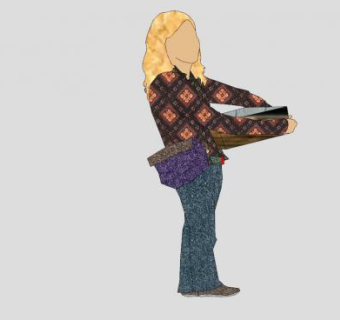 2D金发女士SU模型下载_sketchup草图大师SKP模型