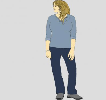 金发女人SU模型下载_sketchup草图大师SKP模型