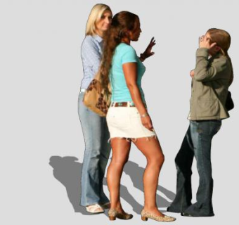 闲谈的女士SU模型下载_sketchup草图大师SKP模型