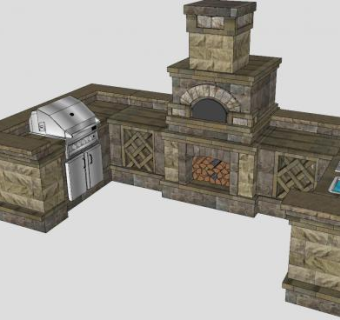 诺丁汉厨房SU模型下载_sketchup草图大师SKP模型