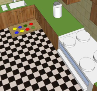 我的厨房布局SU模型下载_sketchup草图大师SKP模型