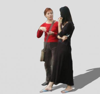 逛街的女性SU模型下载_sketchup草图大师SKP模型
