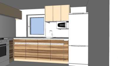 中式L型厨房SU模型下载_sketchup草图大师SKP模型