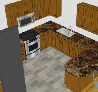 新厨房设计SU模型下载_sketchup草图大师SKP模型