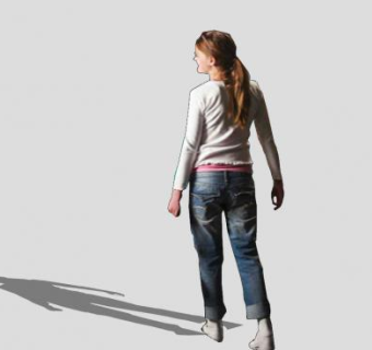 欧美马尾女孩SU模型下载_sketchup草图大师SKP模型