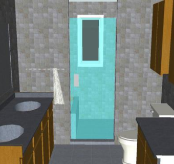 主浴室装修SU模型下载_sketchup草图大师SKP模型