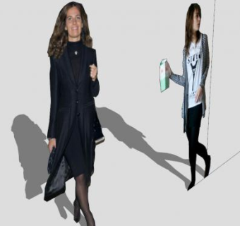 2D现代女士SU模型下载_sketchup草图大师SKP模型