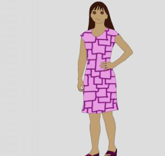 叉腰女孩SU模型下载_sketchup草图大师SKP模型