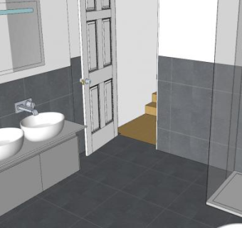 现代浴室装修卫浴SU模型下载_sketchup草图大师SKP模型