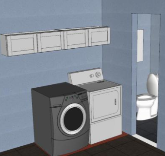 洗衣房浴室SU模型下载_sketchup草图大师SKP模型