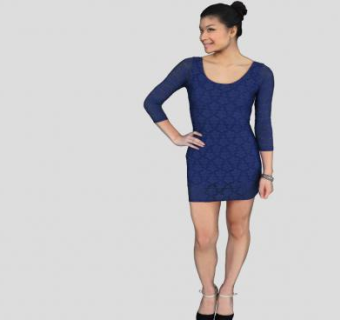 丸子头女人SU模型下载_sketchup草图大师SKP模型