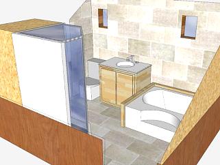 卫浴浴室改造SU模型下载_sketchup草图大师SKP模型