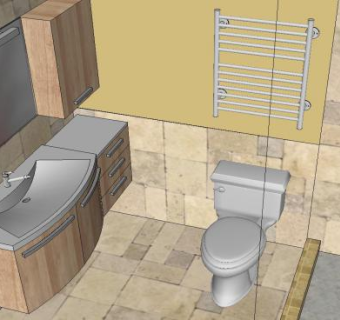 现代卫浴装修浴室SU模型下载_sketchup草图大师SKP模型