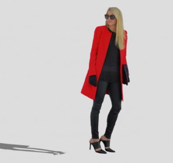 时尚长发女性SU模型下载_sketchup草图大师SKP模型