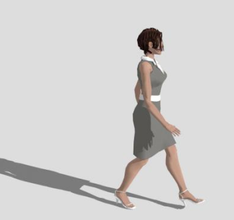 干练短发女士SU模型下载_sketchup草图大师SKP模型