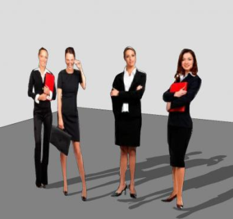 女白领职员SU模型下载_sketchup草图大师SKP模型