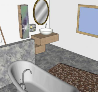 简陋卫生间装修SU模型下载_sketchup草图大师SKP模型