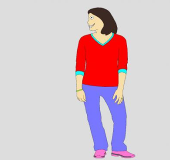 2D笑脸女人SU模型下载_sketchup草图大师SKP模型