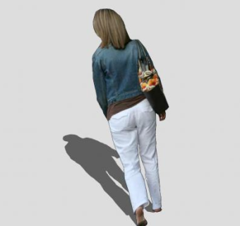 单肩包女人SU模型下载_sketchup草图大师SKP模型