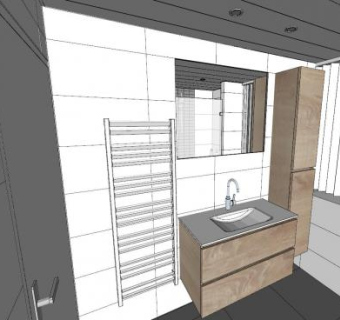 浴室镜子装修SU模型下载_sketchup草图大师SKP模型
