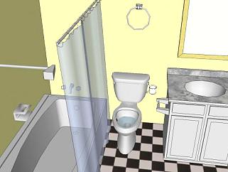 厕所<em>卫浴装修</em>SU模型下载_sketchup草图大师SKP模型