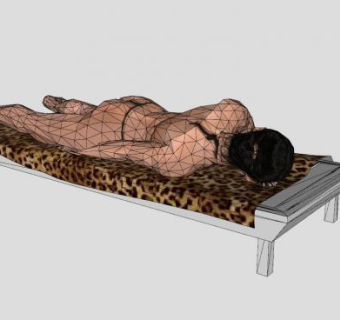 日光浴比基尼女性SU模型下载_sketchup草图大师SKP模型