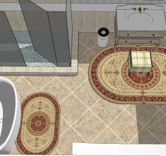 现代风格卫生间装修SU模型下载_sketchup草图大师SKP模型