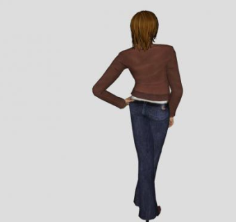 短发女士SU模型下载_sketchup草图大师SKP模型