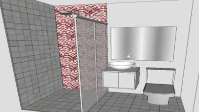透明玻璃小浴室SU模型下载_sketchup草图大师SKP模型