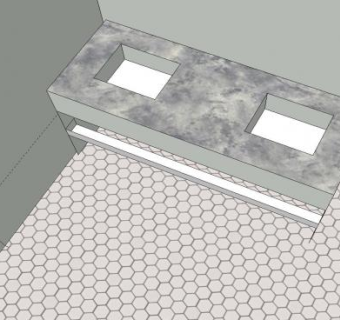大橡木浴室装修SU模型下载_sketchup草图大师SKP模型
