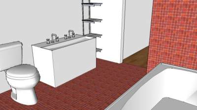 楼上浴室装修SU模型下载_sketchup草图大师SKP模型