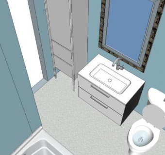 现代浴室卫生间SU模型下载_sketchup草图大师SKP模型