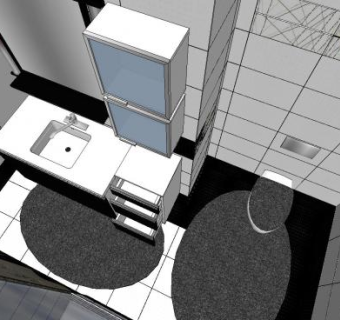 现代风格浴室装修SU模型下载_sketchup草图大师SKP模型