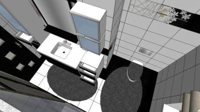 现代风格浴室装修SU模型下载_sketchup草图大师SKP模型