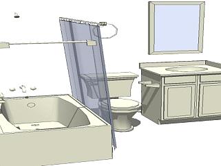 卫生间浴室装修SU模型下载_sketchup草图大师SKP模型