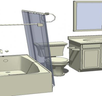 卫生间浴室装修SU模型下载_sketchup草图大师SKP模型