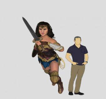 神奇女郎SU模型下载_sketchup草图大师SKP模型