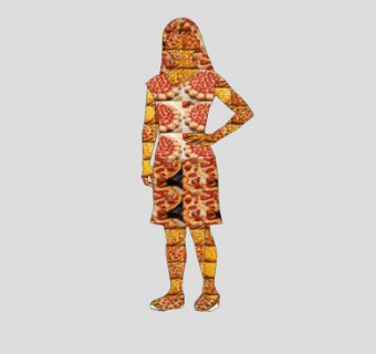 披萨女士SU模型下载_sketchup草图大师SKP模型